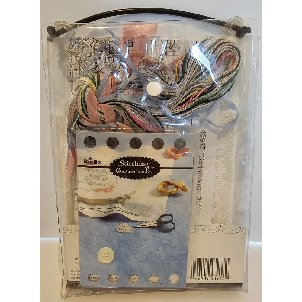 Vintage Bucilla Corinthians 13:7 Cross Stitch Kit